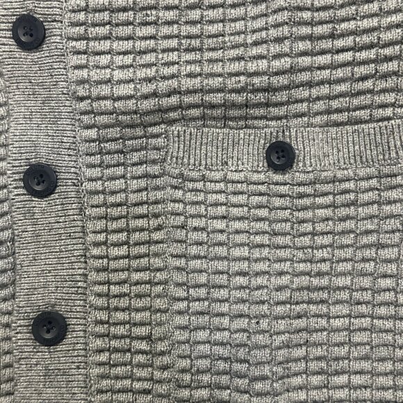 Duluth Trading Co Mens Large Grey Burly Retirement Shawl Collar Cardigan Sweater - Picture 5 of 8